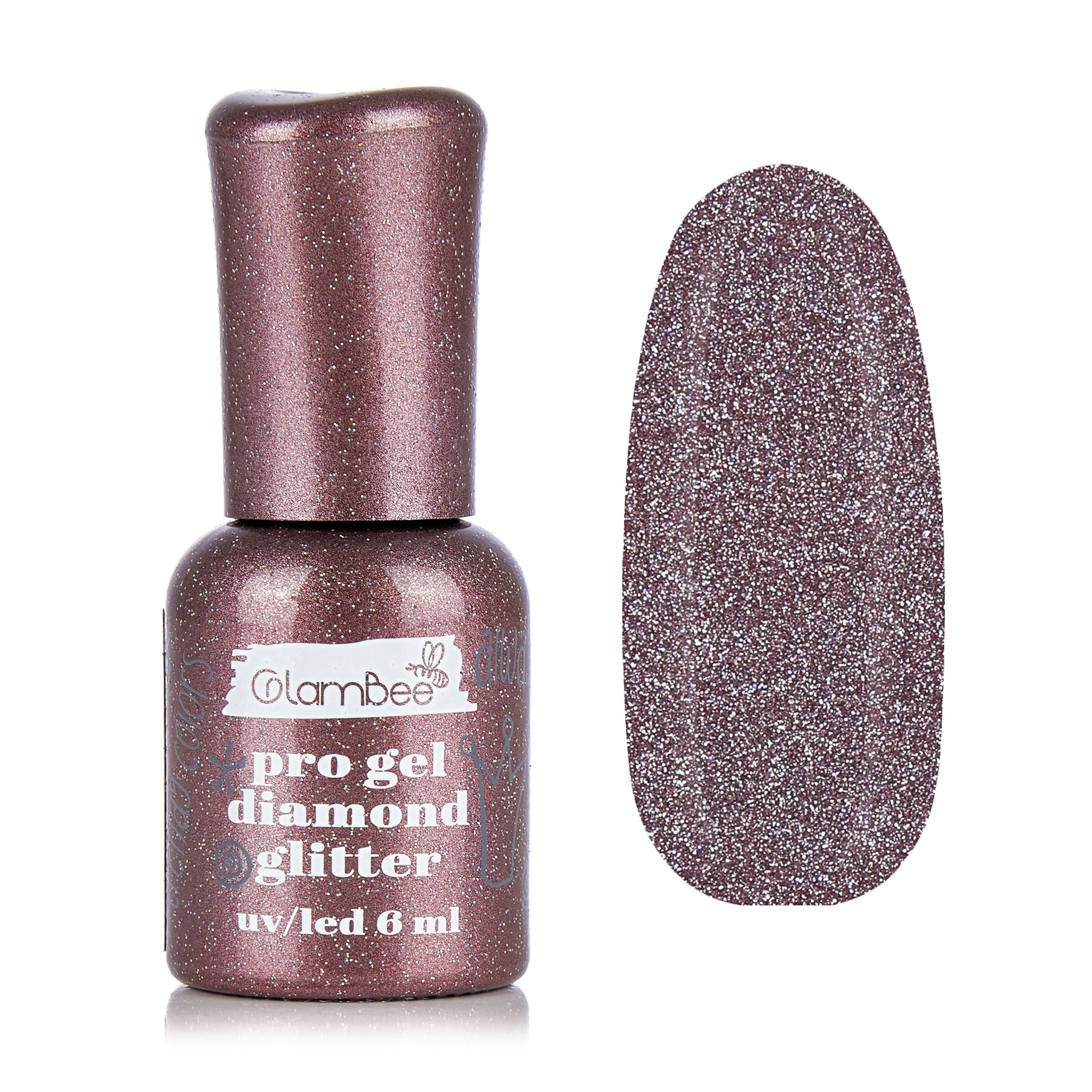 Гель-лак для нігтів GlamBee ProGel Diamond Glitter 129, 6 мл