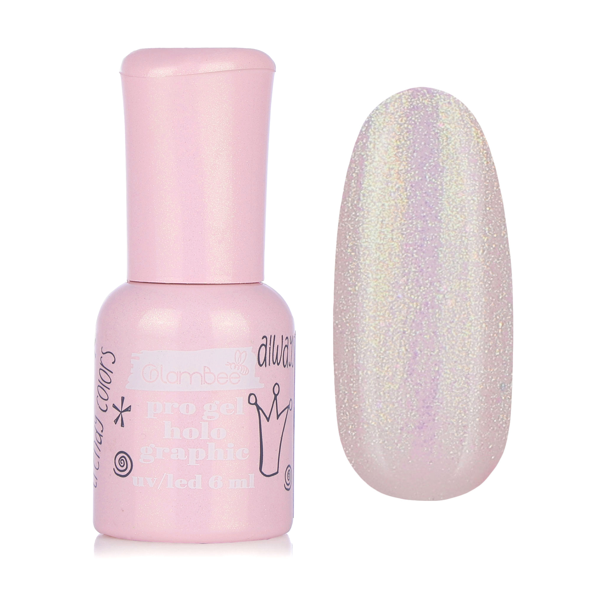 Гель-лак для нігтів GlamBee ProGel Holographic 132, 6 мл